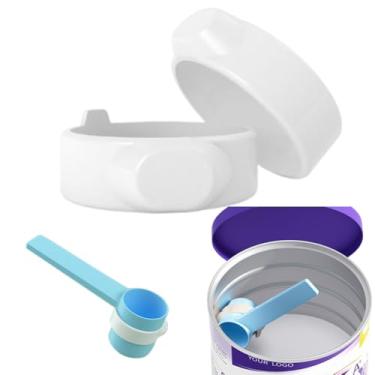 Imagem de Ouliget Colher de leite em pó, fixador magnético, colheres de medição, pendurar anel mágico para evitar quedas, colheres companheiras para creatina grãos de café, especiarias em pó, cabe em frascos, 2