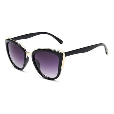 Imagem de Óculos de Sol Feminino Vintage Gatinho, Proteção UV400, Armação em Acetato, Lentes Anti Reflexo, Preto e Tartaruga (Preto)