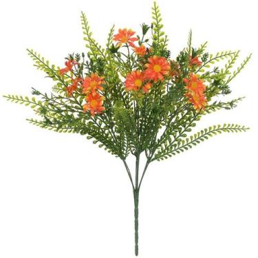 Imagem de Buquê de Margarida laranja com folhagem x14 37 cm - D&A