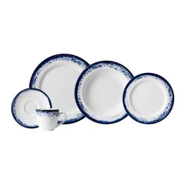 Imagem de Aparelho de Jantar e Chá Porcelana Schmidt 30 Peças - Dec. Nevoa 2420,