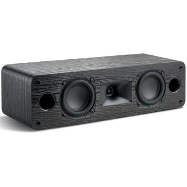 Imagem de Saiyin Alto-falante de canal central fino, para som estéreo de mesa ou home theater, woofer duplo de 9 cm, requer um amplificador ou receptor separado, montável na parede, individual, 43 cm
