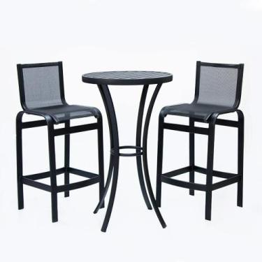 Imagem de Jogo de Mesa Bistrô e 2 Banquetas Lótus para Varanda e Área Externa de