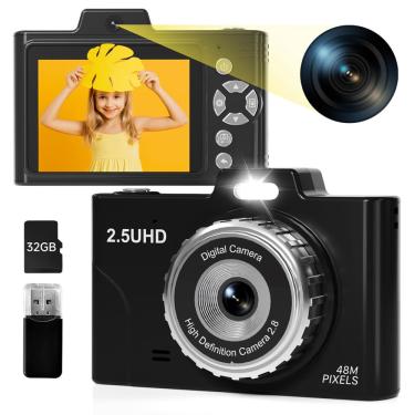 Imagem de Câmera digital uhh para adolescentes 48MP fhd 2.5K Video 32GB Cartão sd