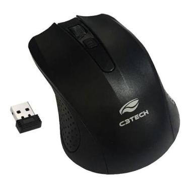 Imagem de Mouse optico wireless preto m-w20bk c3 tech sem fio - C3TECH