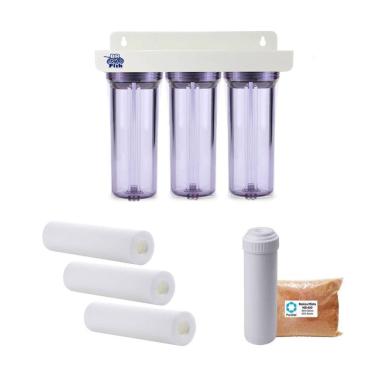 Imagem de Kit Pré-Filtro Osmose Reversa - 3 Carcaças - Refis