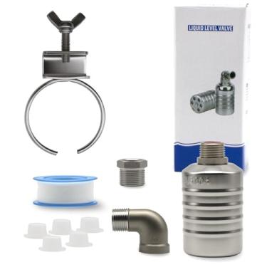 Imagem de HXH Kit de válvula flutuante de água NPT, válvula flutuante de desligamento automático de 1/5.1 cm a 3/10.2 cm, válvula flutuante de controle de nível de água de aço inoxidável 304 totalmente