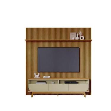 Imagem de Painel Piso Teto New Guaporé com Rack Bancada Selene New Luna Cumaru O