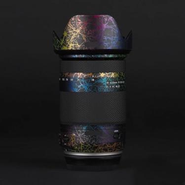 Imagem de Adesivo de lente de câmera para Tamron 18-400 mm F3.5-6.3 Di II VC HLD adequado para Canon EF-Mount Macro Coat Wraps Film Protector Vinyl Decal Skin 18 400 (Splash Rainbow Black)