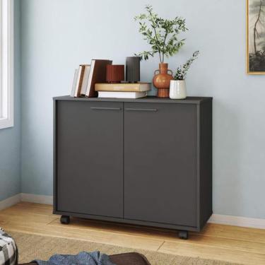 Imagem de Armário Balcão Organizador 90cm com 2 Portas e Rodízios BRV Móveis, Pr