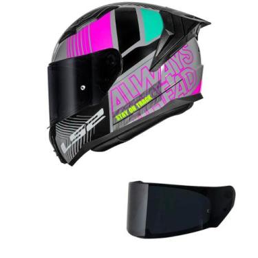 Imagem de Capacete LS2 FF810 Vigo Shift Light Cinza e Rosa Mais Viseira Fumê, 58
