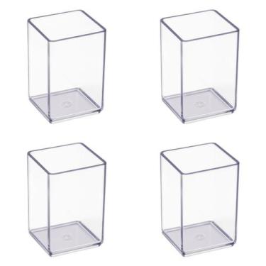 Imagem de Kit 4 Porta lápis e objetos tradicional acrílico cristal Acrinil