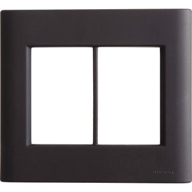 Imagem de Placa 6 Postos 4x4 Tramontina Giz Preta Soft Touch Sem Suporte Tramontina