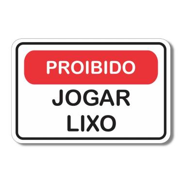 Imagem de Placa De Sinalização Aviso Proibido Jogar Lixo 20x13 Cm