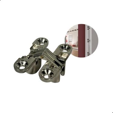 Imagem de Dobradiça Invisivel 45X12Mm 180 Niquelada Criativa