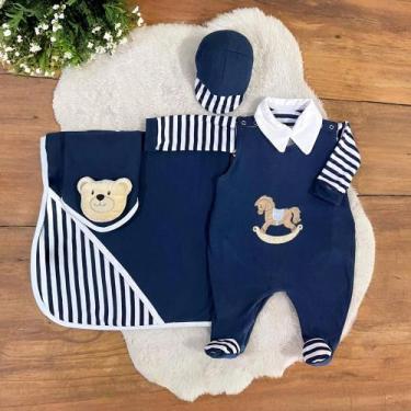 Imagem de Saida Maternidade Menino Poney 05 Peças Roupas de Bebê - Maria's Baby,
