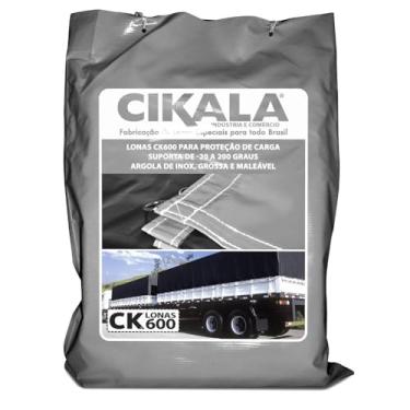 Imagem de Lona para Caminhão 2x2 M Cinza CK600 Micras em PVC Emborrachado – Impermeável, Meia Argola Resistência e Segurança para Grandes Cargas