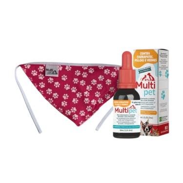 Imagem de Medicamento Contra Pulgas E Carrapatos 30ml + Bandana Para Pet (Bandana Rosa, 30ml)