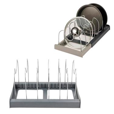 Imagem de Organizador Tampas Panelas Formas Travessas De Gaveta Ajustavel Cozinha