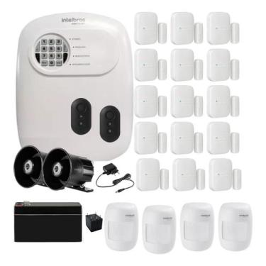 Imagem de Kit Alarme Sem Fio Intelbras ANM 24 NET com 19 Sensores e 2 Sirenes