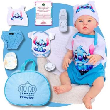 Imagem de Bebê Boneco Reborn Realista Abigail Stitch RecémNascido Bolsa Maternid