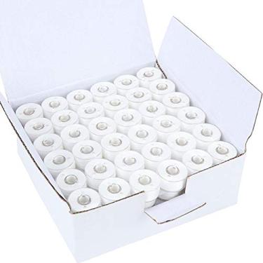 Imagem de New brothread 144pcs Branco 60S/2(90WT) Bobina Pré-enfiada Plástica Tamanho A SA156 para Máquina de Bordar e Costura Linha Poliéster Algodoada Toque Suave