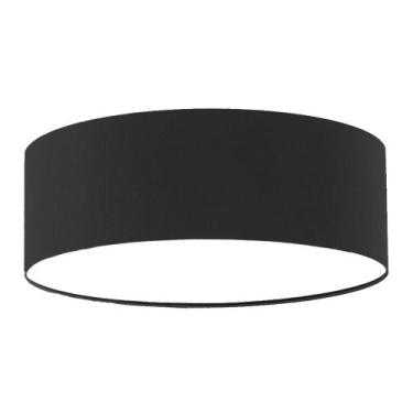 Imagem de Luminária Plafon Redondo Cúpula em Tecido 50x15 - Tom Luz, Preto5962