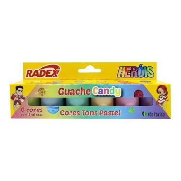 Imagem de Tinta Tempera Guache Pastel Radex 6 Cores 15ml