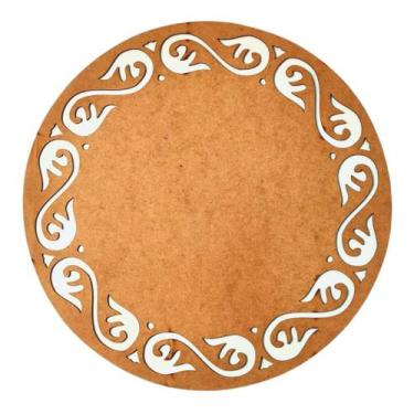 Imagem de Sousplat em MDF Cru Arabesco 35cm - MDF 3mm - Kit C/ 12 Unid. - LENOBR