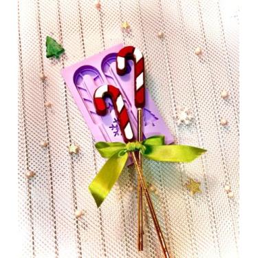 Imagem de Molde de silicone pirulito bengala natal confeitaria l4 - CM