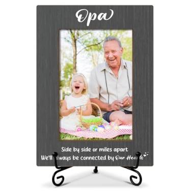 Imagem de RLCNOT Moldura Opa, porta-retrato de vovô, moldura de madeira com suporte, presentes de longa distância para vovô Opa, porta-retrato 10 x 15 para exibição de prateleira de mesa, decoração de mesa de