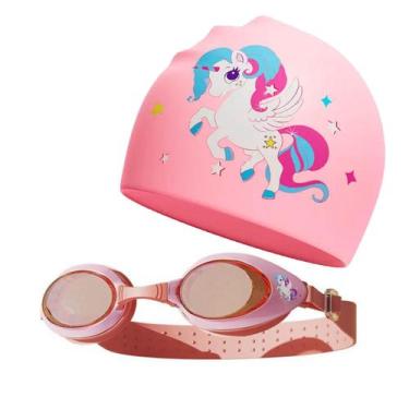 Imagem de Conjunto de Touca e Óculos de Natação Infantil - Malissima, Rosa