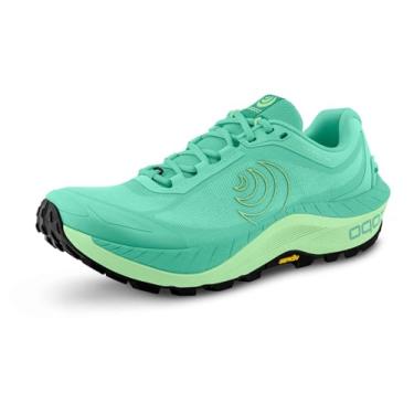 Imagem de Topo Athletic Tênis de corrida feminino MTN Racer 3 confortável, leve de 5 mm, tênis atlético para corrida em trilha, Aqua/azul-petróleo, 35