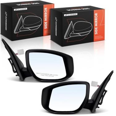 Imagem de A-Premium Par (2) espelhos retrovisores elétricos do lado do motorista e do passageiro - Compatível com Nissan Sentra 2013-2019 - Espelho retrovisor externo externo não aquecido dobrável texturizado