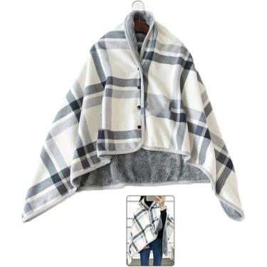 Imagem de Ponchos De Cadeira De Rodas Quentes Com Capuz Casacos Sem Mangas Para Adultos, Cobertor De Cadeira De Rodas De Inverno Capa De Aquecimento Cobertor De Lazer Multiuso Capa De Flanela Macia G, B