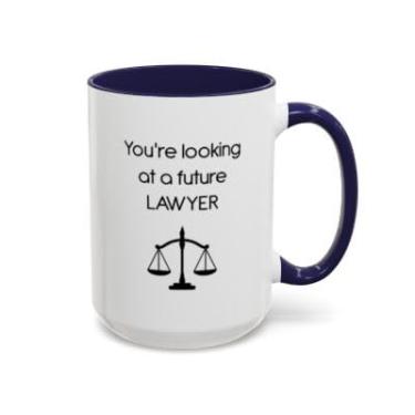 Imagem de Caneca Future Lawyer Accent – Presente para estudantes de direito, pré-direito ou aspirantes a advogados - ideia de presente de aniversário e Natal (azul-marinho, 425 g)