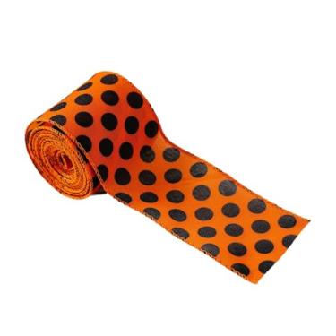 Imagem de Sclmgo Fita de Halloween para Embrulho de Presentes, Fita com Borda Metálica para Guirlandas, Laços de Cabelo, Artesanato Faça Você Mesmo