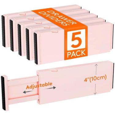 Imagem de Divisórias de gaveta Lifewit, pacote com 5, 4 cm de altura, 28-43 cm, 