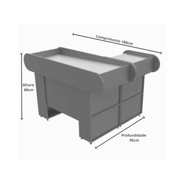 Imagem de Balcão Check Out 1,80m Black Preto com Gaveta Toop Ormifrio