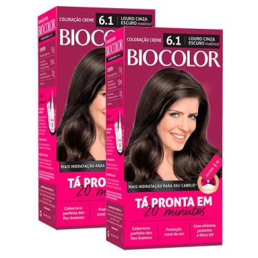 Imagem de Kit 2 Tintura Creme Biocolor Louro Cinza Moderno 6.1 Mini Kit