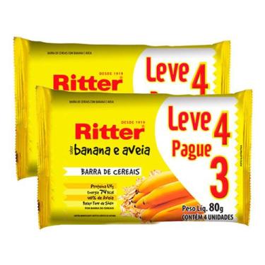 Imagem de Kit 2 Barra de Cereais Ritter Banana e Aveia Leve 4 Pague 3 com 4 unid