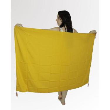 Imagem de Canga de Praia Fina Lisa Saída de Praia Feminina Leve - BAUARTE, Bege 