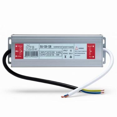 Imagem de Fonte blindada 120w 10a ip67 12v - Globaltech Brasil, 120w/10A, Bivolt
