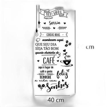 Imagem de Adesivo De Parede Frase Bem Vindo Com Café