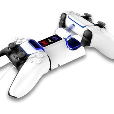 Imagem de Base Carregador Duplo Compatível Com Controle Joystick Ps5 - Ipega, Br