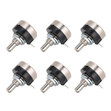 Imagem de Zhjvihx Kit de Potencipometos do Motor, Conjunto de PotenciôMetro Giro Único ângulo de Rotação de 270 ° 20 Peças 2 w 6 Mm Diámetro do Eixo para áudio para Rádio (B254 250K)