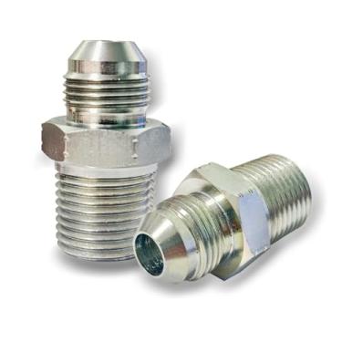 Imagem de 1/5.1 cm JIC Macho x 1/5.1 cm NPT Macho Conexão Hidráulica, Aço Carbono SAE 37°Flare Adaptador Tubo Encaixe Conector de União Reta
