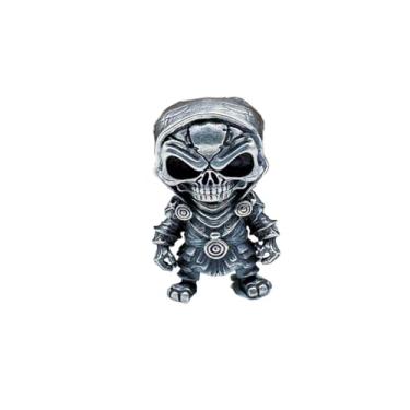 Imagem de Pingente feito à mão de contas de bronze armadura guerreiro caveira rei EDC, suprimentos personalizados de fabricação de joias para entusiastas de bricolage, acessórios ideais para berloques de contas