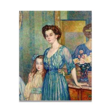 Imagem de Wife And DaughterThéo van Rysselberghe: Impressão em tela neoimpressionista belga chave 50 x 60 cm sem moldura