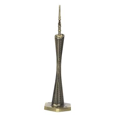 Imagem de QANYEGN Modelo de Torre de Cantão, Cintura Pequena Vintage Canton Tower, Landmark Tower Building Model para Home Office Desk Prateleira Decorações
