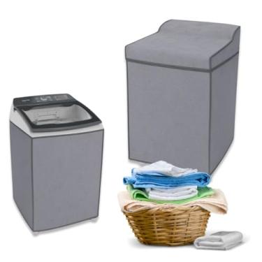 Imagem de Capa para Maquina de Lavar Impermeável Protetora Resistente Korino Grossa Brastemp 16kg 17kg 18kg